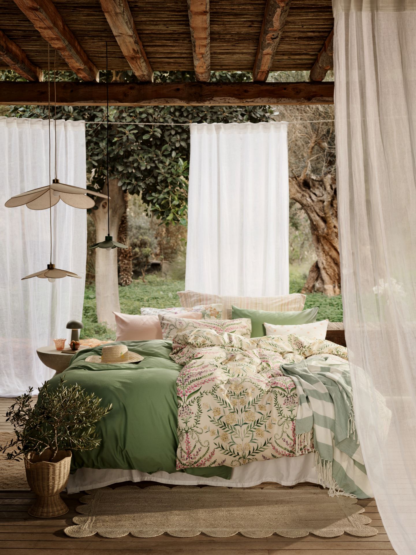 Pussilakanasetti satiinipuuvillaa vihreä - 4