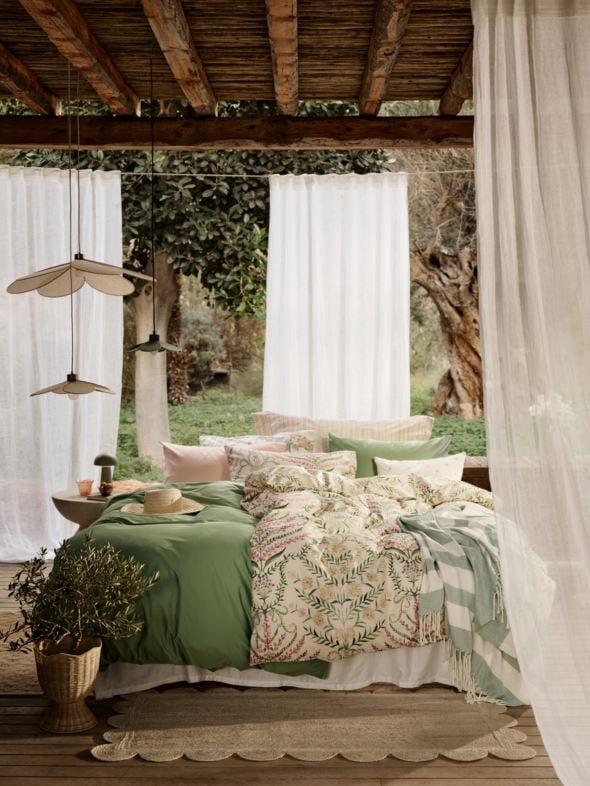 Pussilakanasetti satiinipuuvillaa vihreä - 4