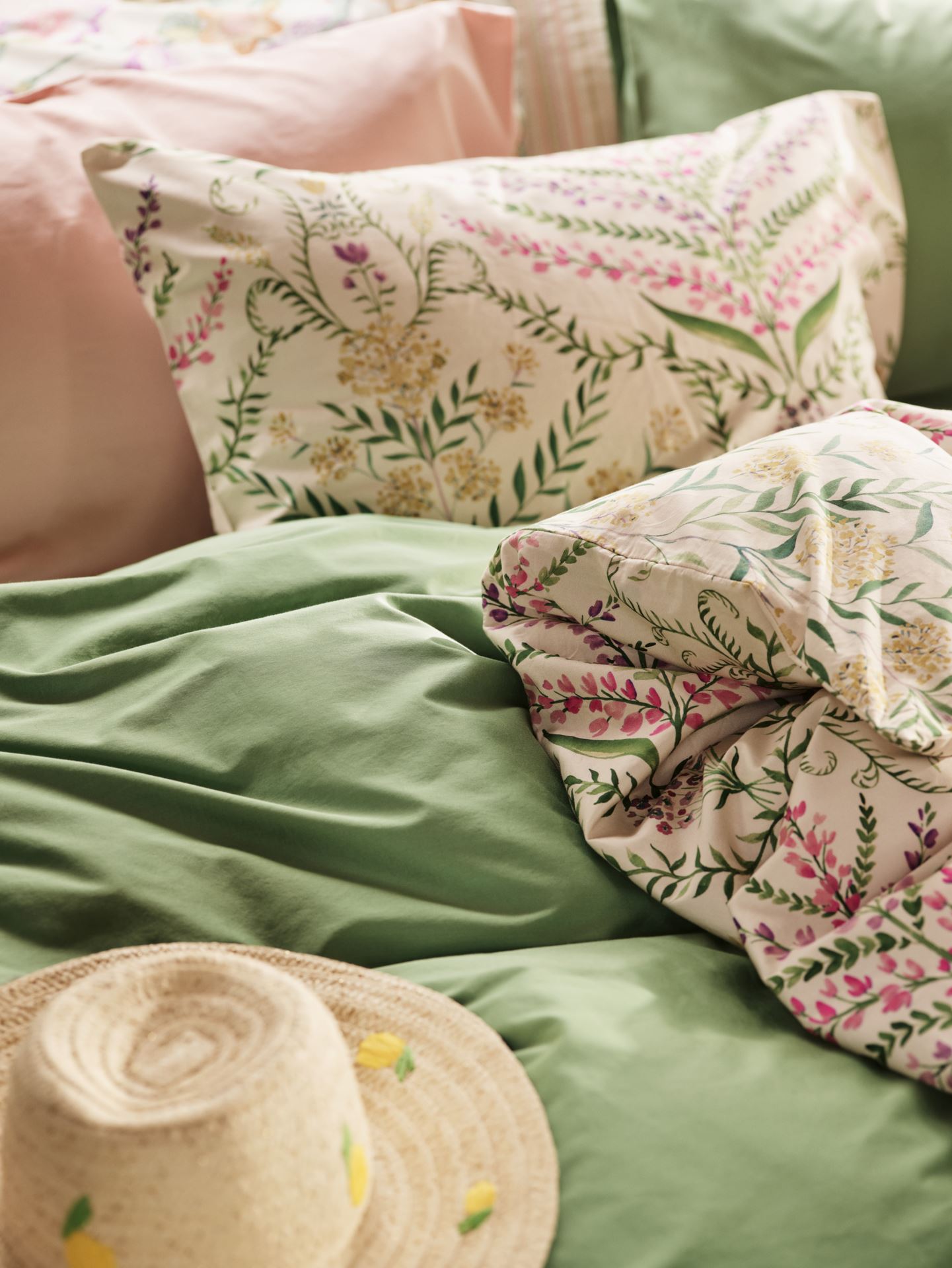 Pussilakanasetti satiinipuuvillaa vihreä - 2