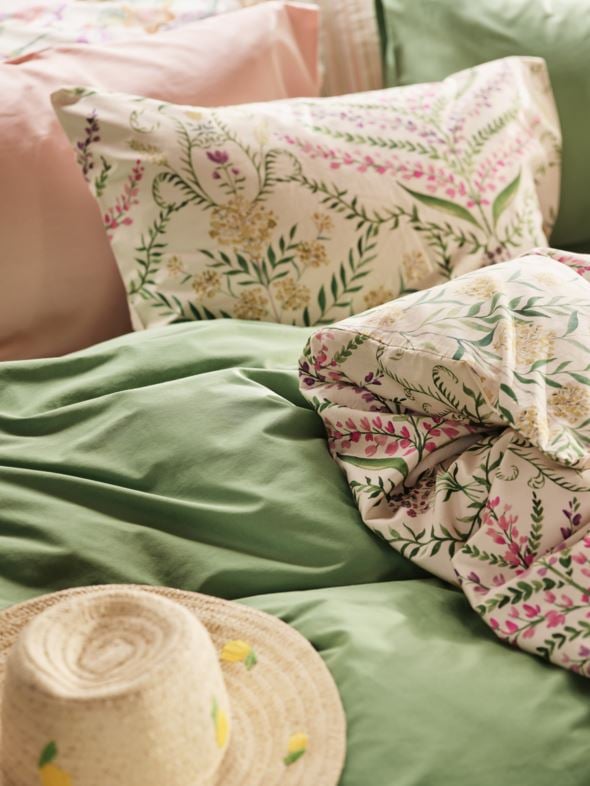 Pussilakanasetti satiinipuuvillaa vihreä - 2