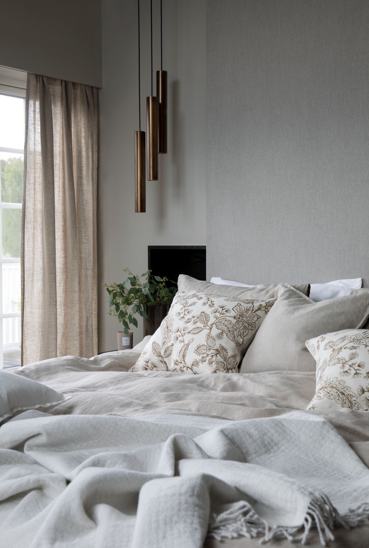 Pellavaverho luonnonväri - 2