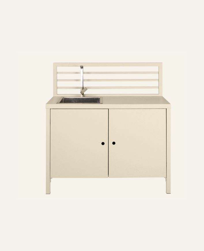Ulkokeittiömoduuli, jossa on pesuallas creme - 120x60x122 cm creme - 1