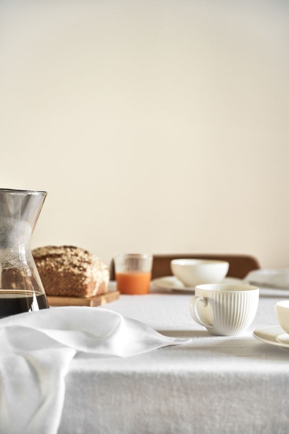 Kuppi aluslautasella valkoinen - 7