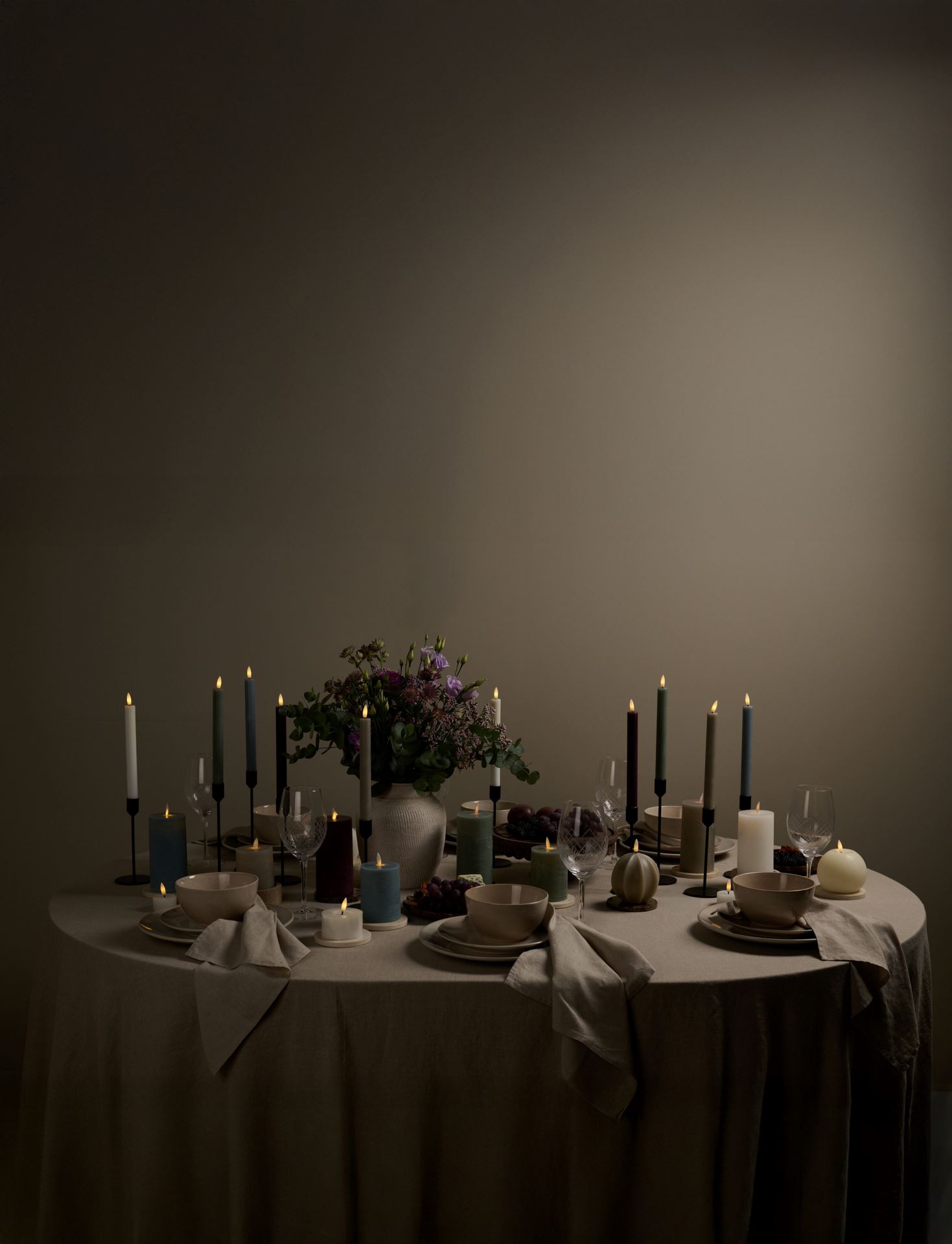 Led-pöytäkynttilä hiekka - 7,5x7,5x15 cm hiekka - 1