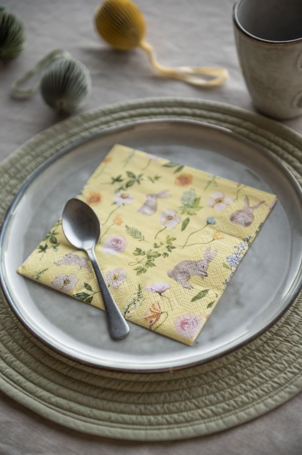 Paperiservetit moniväri/keltainen - 2