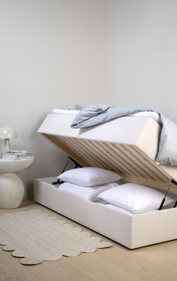 Sänky säilytystilalla beige - 3