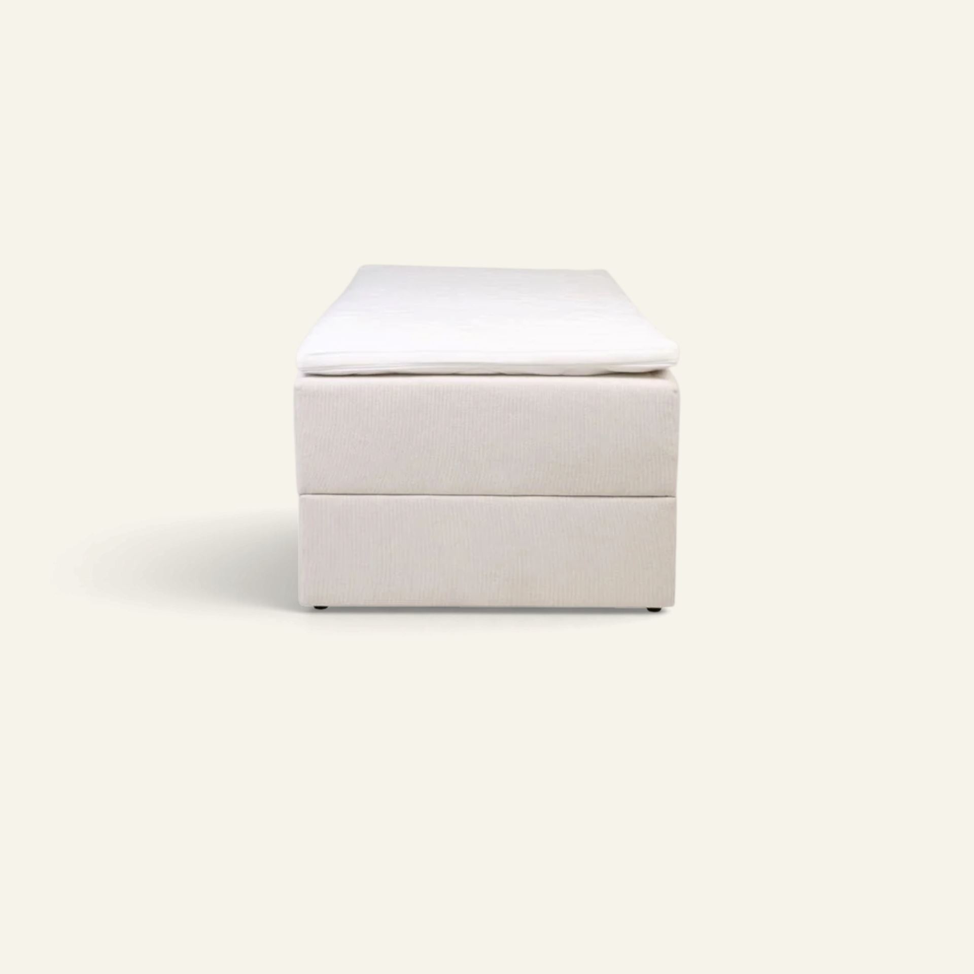 Sänky säilytystilalla beige - 90x200x59 cm beige - 1