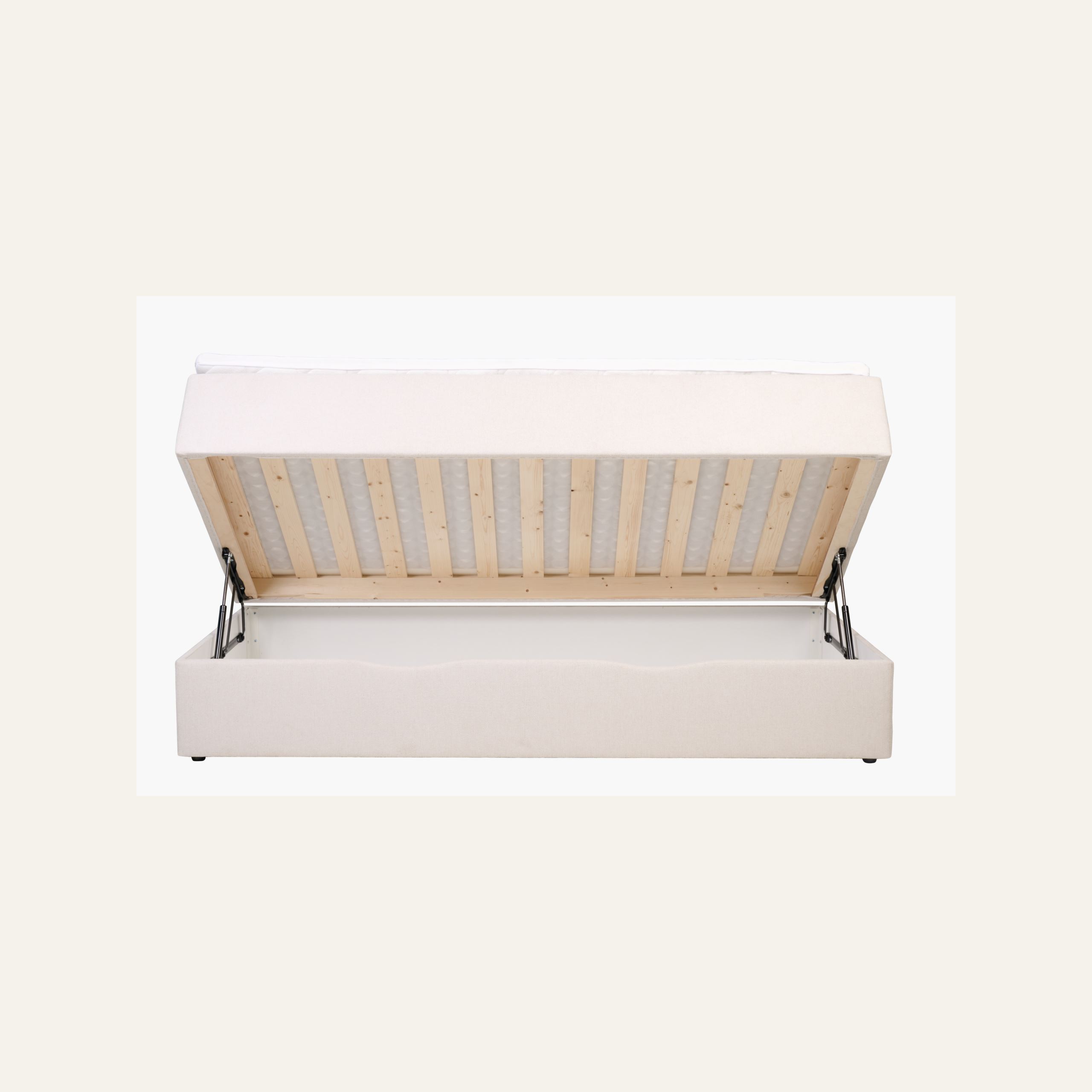 Sänky säilytystilalla beige - 7