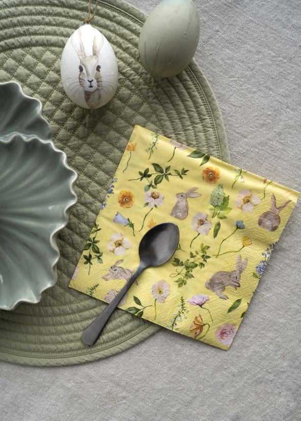 Paperiservetit moniväri/keltainen - 4