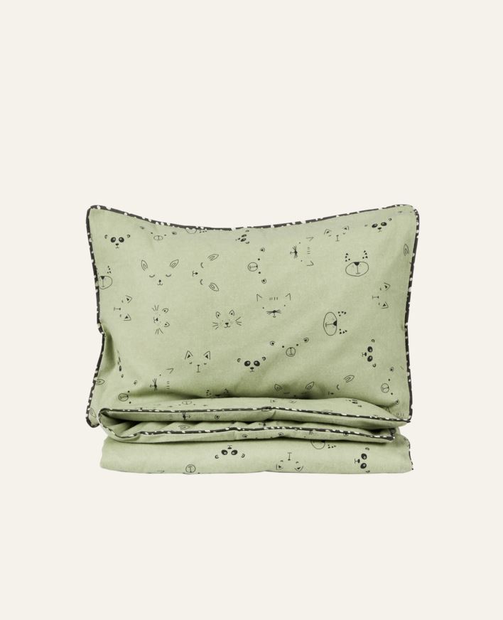 Flanellipussilakanasetti mintunvihreä - 100x130 cm mintunvihreä - 1