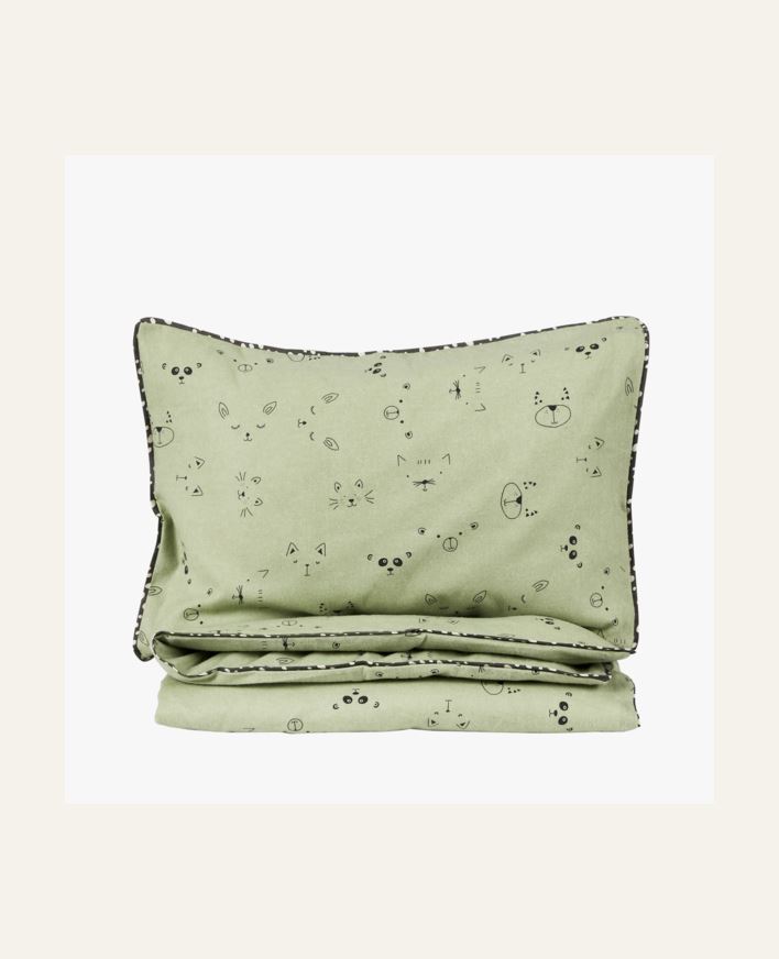 Flanellipussilakanasetti mintunvihreä - 100x130 cm mintunvihreä - 1