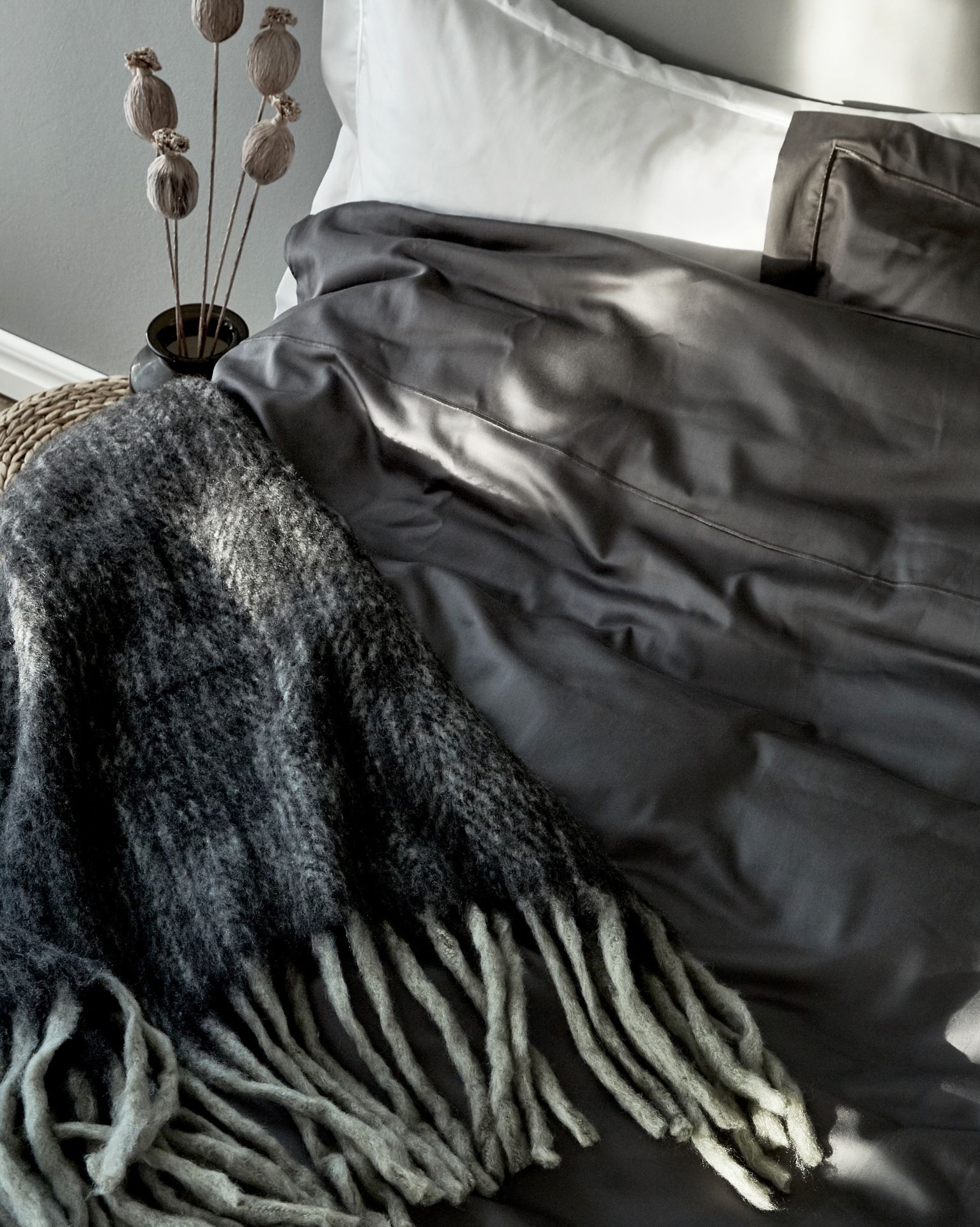 Pussilakanasetti egyptinpuuvillaa harmaa - 3