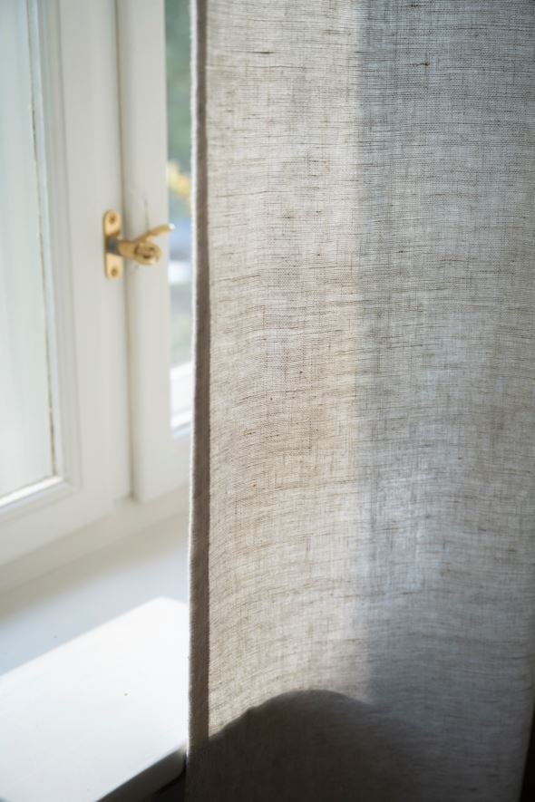 Pellavaverho vaalean beige - 7