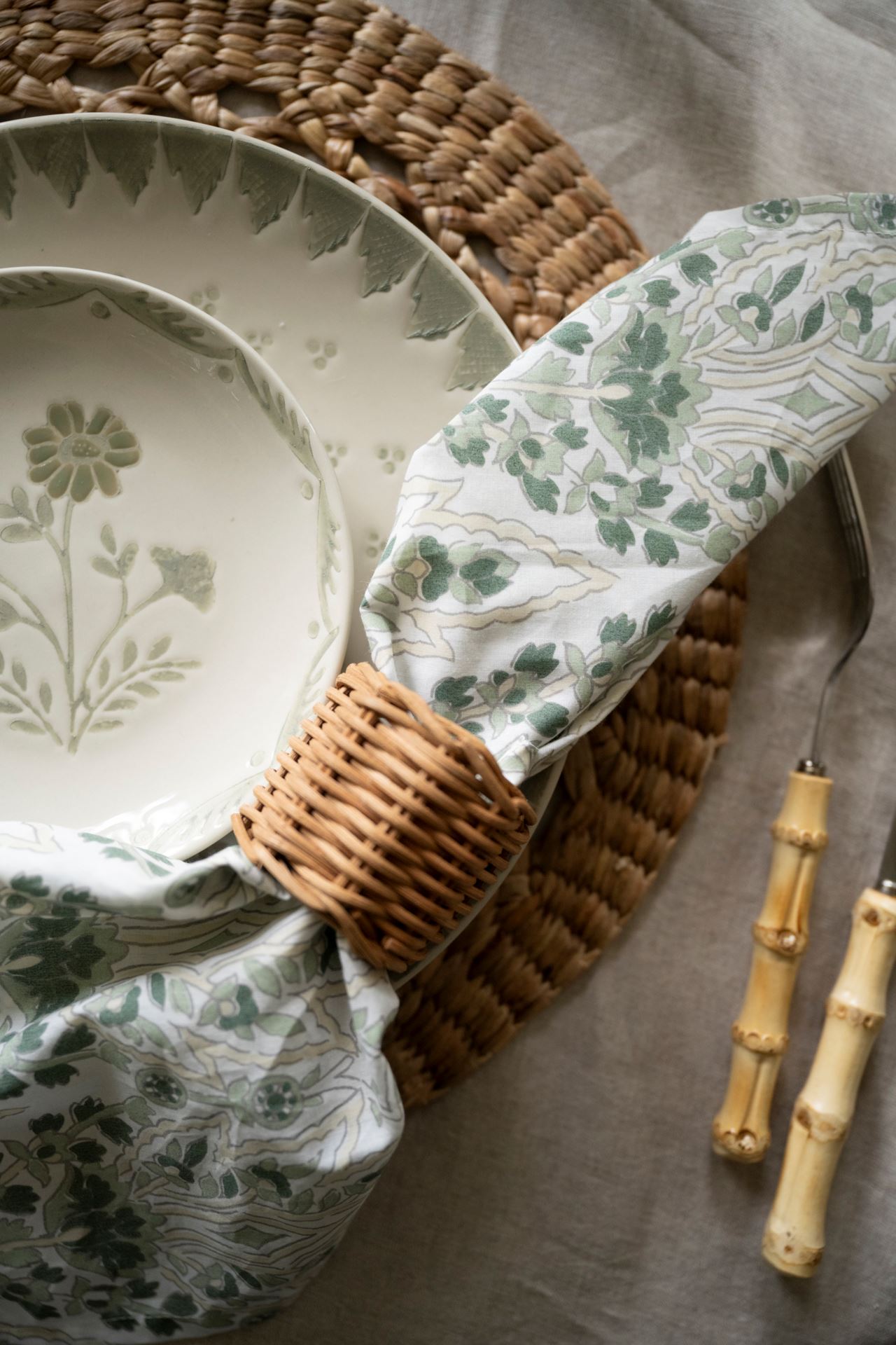 Kangaslautasliina, 2 kpl vihreä - 2