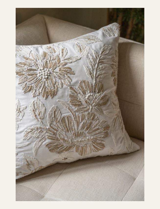 Koristetyynynpäällinen beige - 2