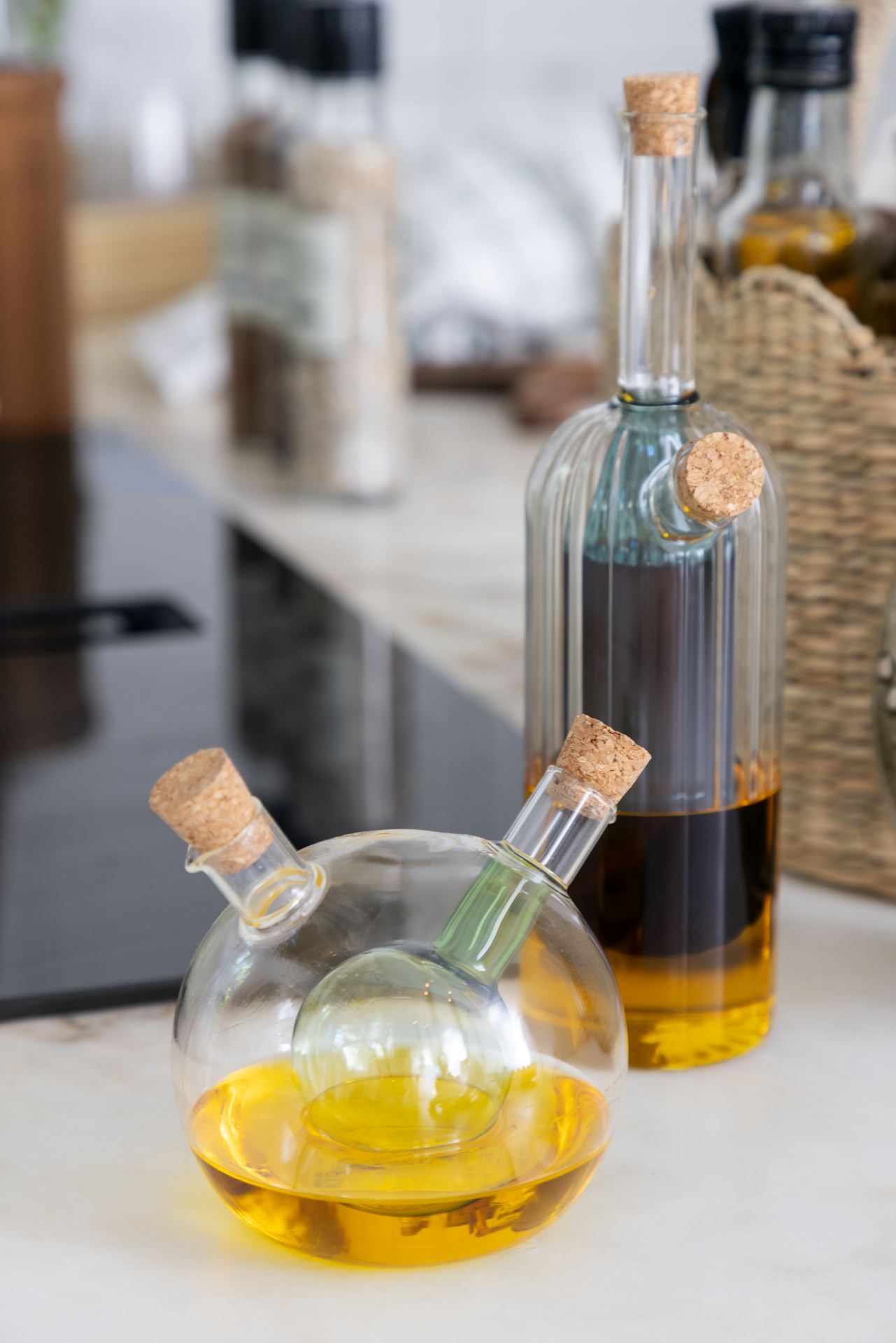 Öljy- ja etikkapullo vihreä - 2