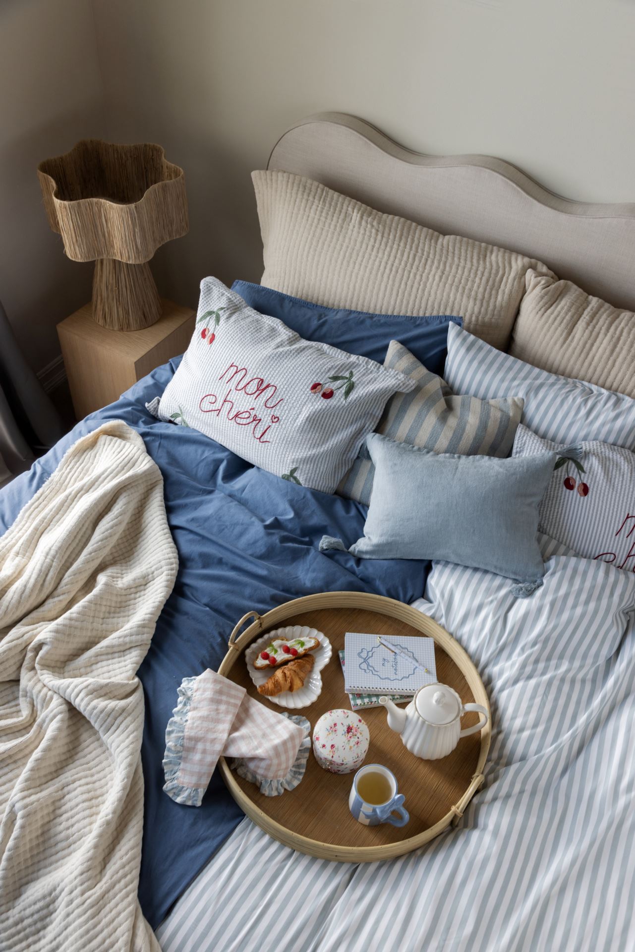 Tyynyliina puuvillaa sininen - 2