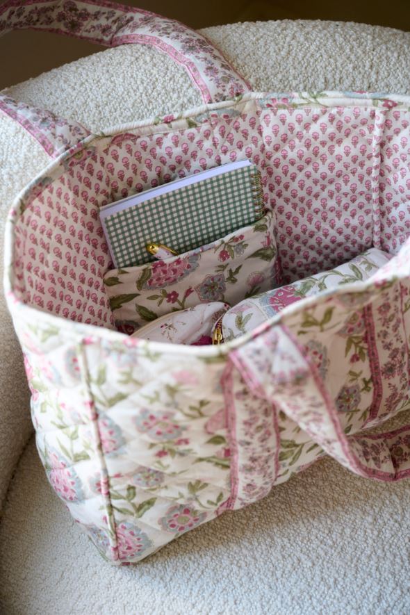 Kangaskassi moniväri/roosa - 3