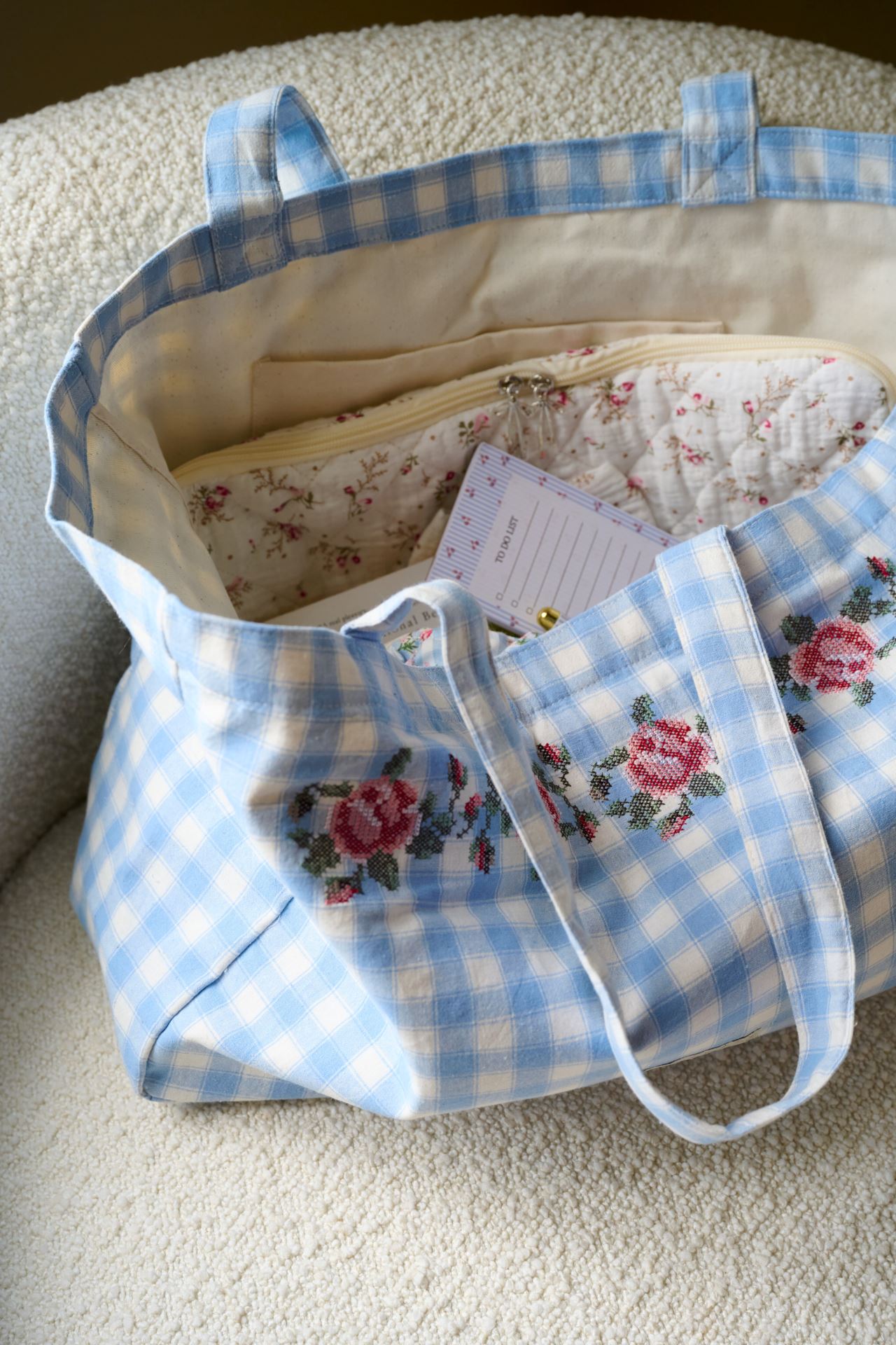 Kangaskassi vaaleansininen - 2