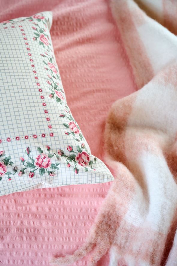 Torkkupeitto moniväri/roosa - 2