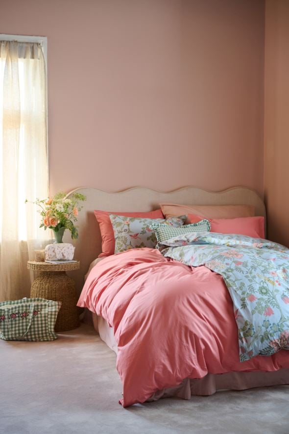 Pussilakanasetti satiinipuuvillaa persikan roosa - 3