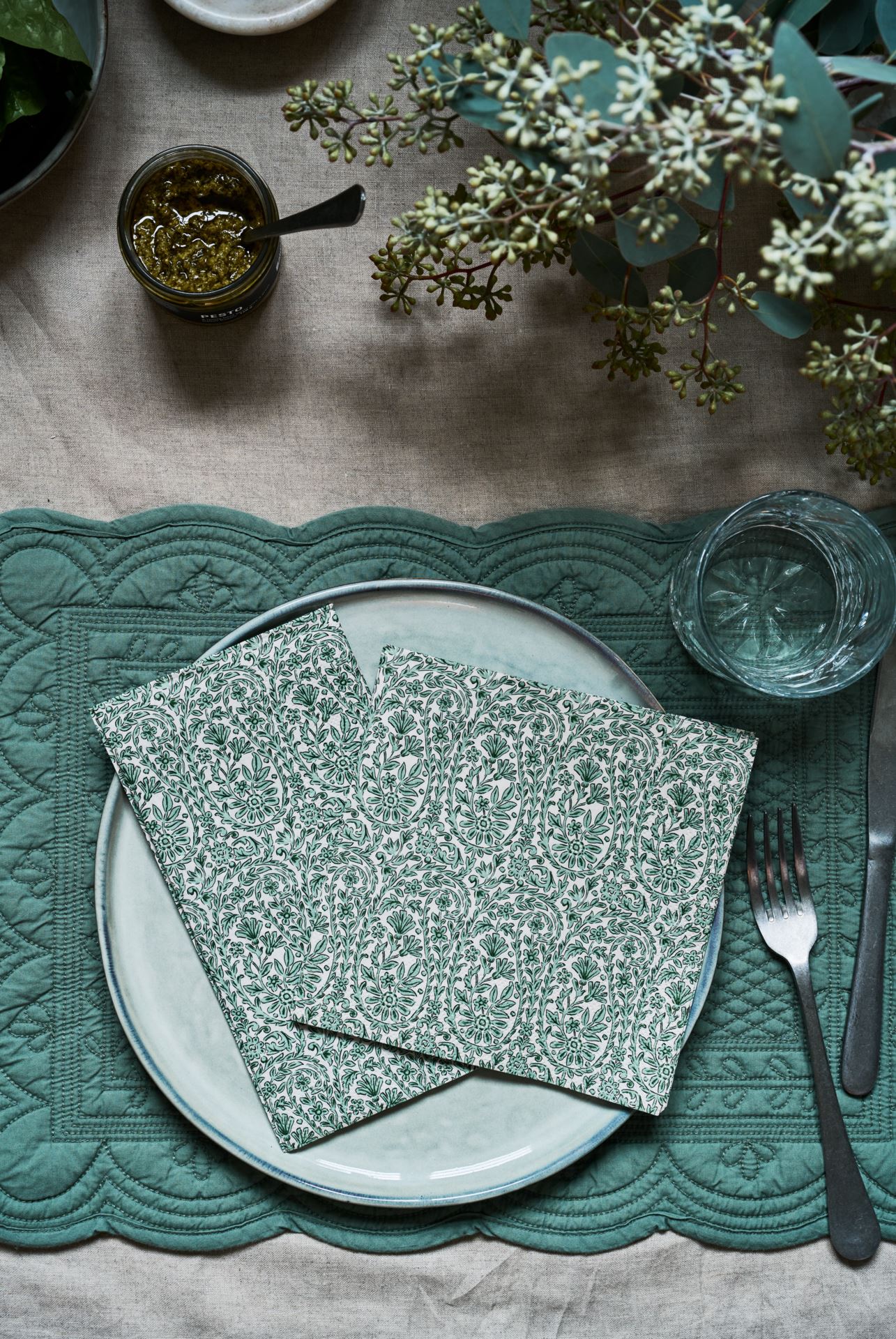 Paperiservetit moniväri/vihreä - 4