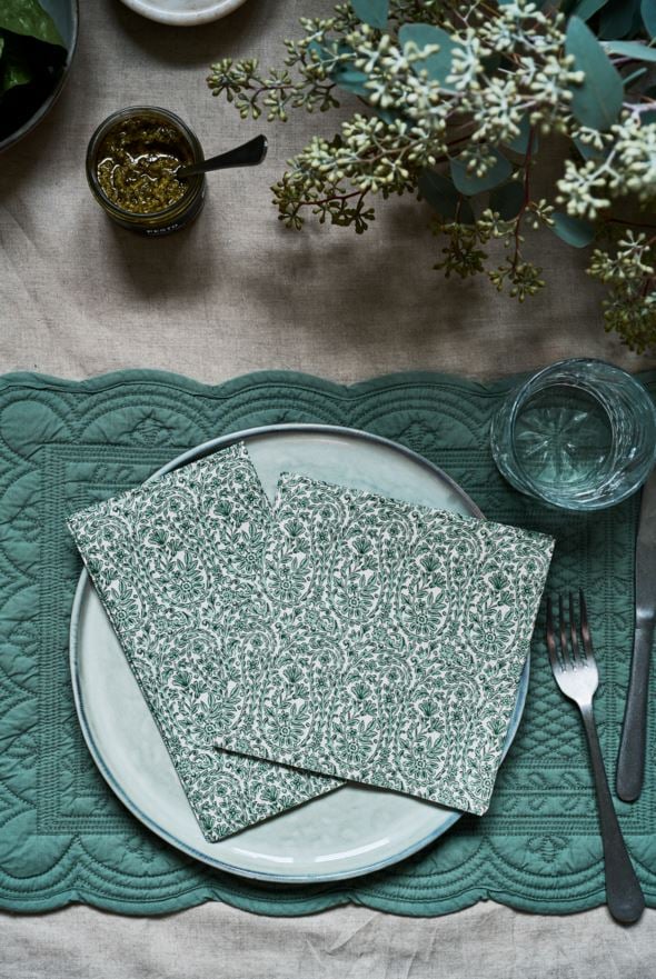 Paperiservetit moniväri/vihreä - 4