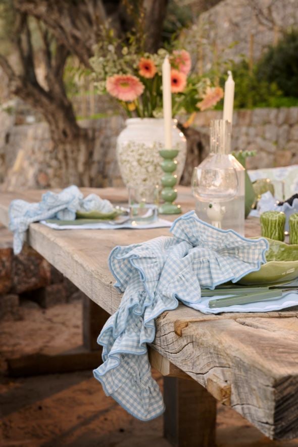 2 kpl kangaslautasliina vaaleansininen - 45x45 cm vaaleansininen - 1