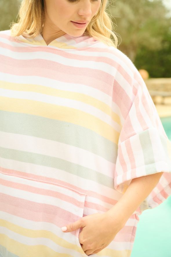 Poncho moniväri/roosa - 3