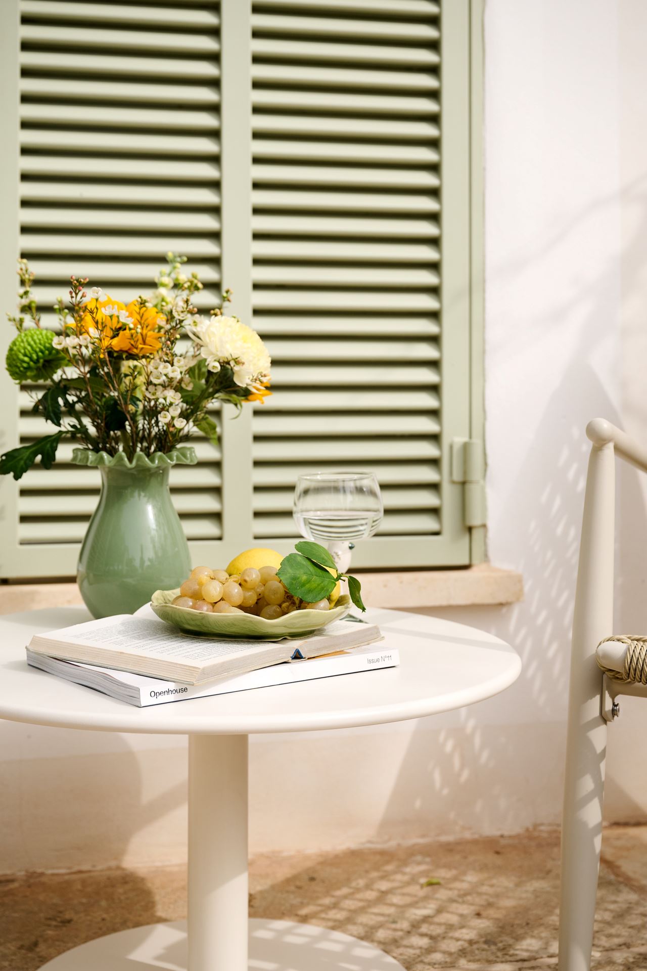 Puutarhapöytä luonnonvalkoinen - 3