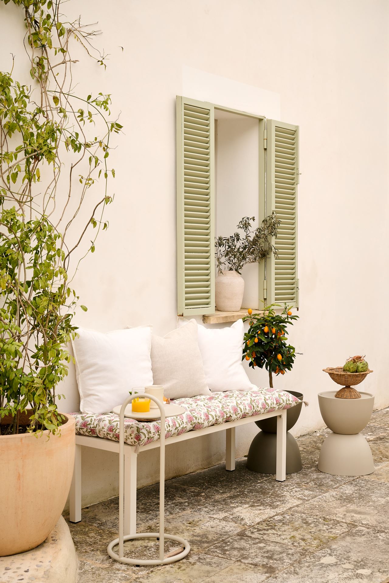 Puutarhan penkki luonnonvalkoinen - 5