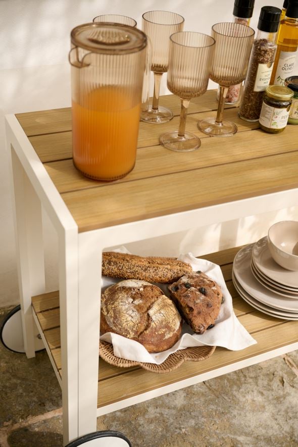 Tarjoiluvaunu luonnonvalkoinen - 5