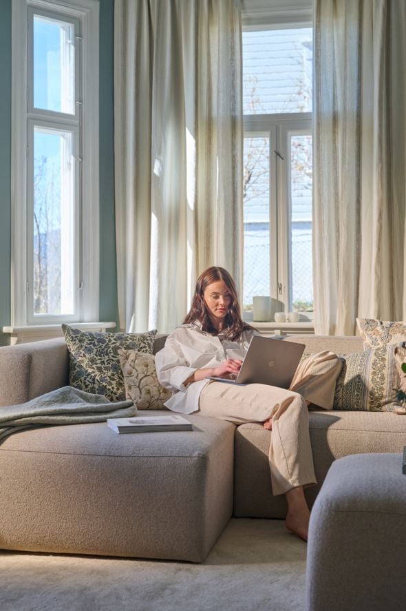 Pellavaverho moniväri/valkoinen - 7