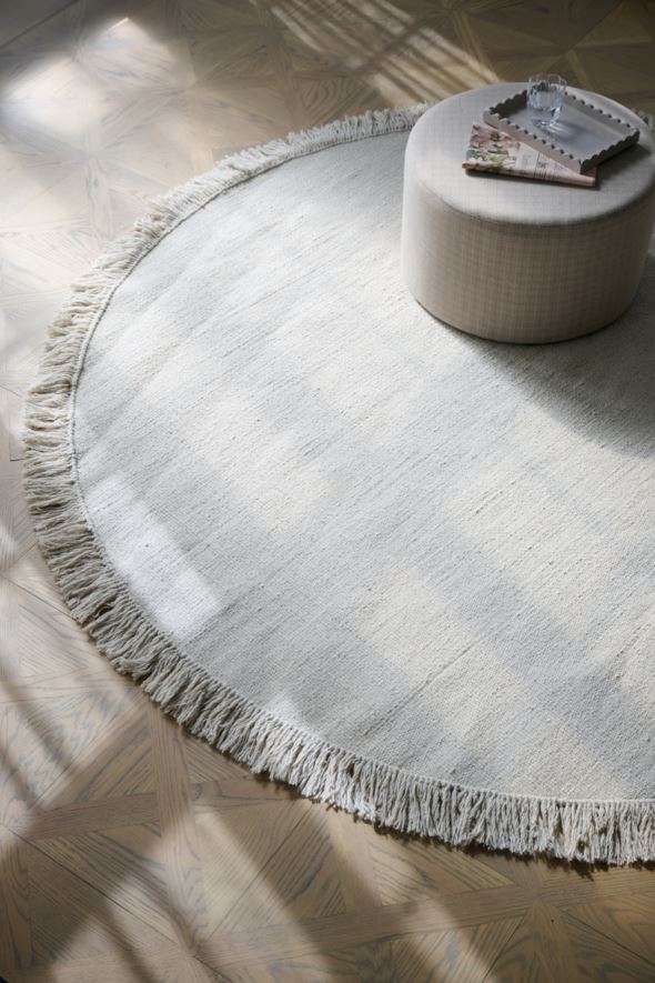 Pyöreä matto vaalean beige - 3