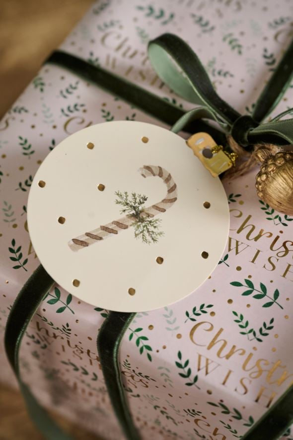 Pakettikortti 12kpl luonnonvalkoinen - ø8 cm luonnonvalkoinen - 1