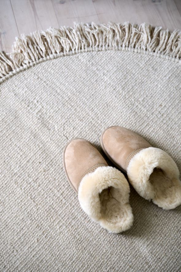 Pyöreä matto vaalean beige - 2