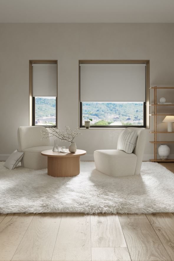 Pimentävä rullaverho luonnonvalkoinen - 4