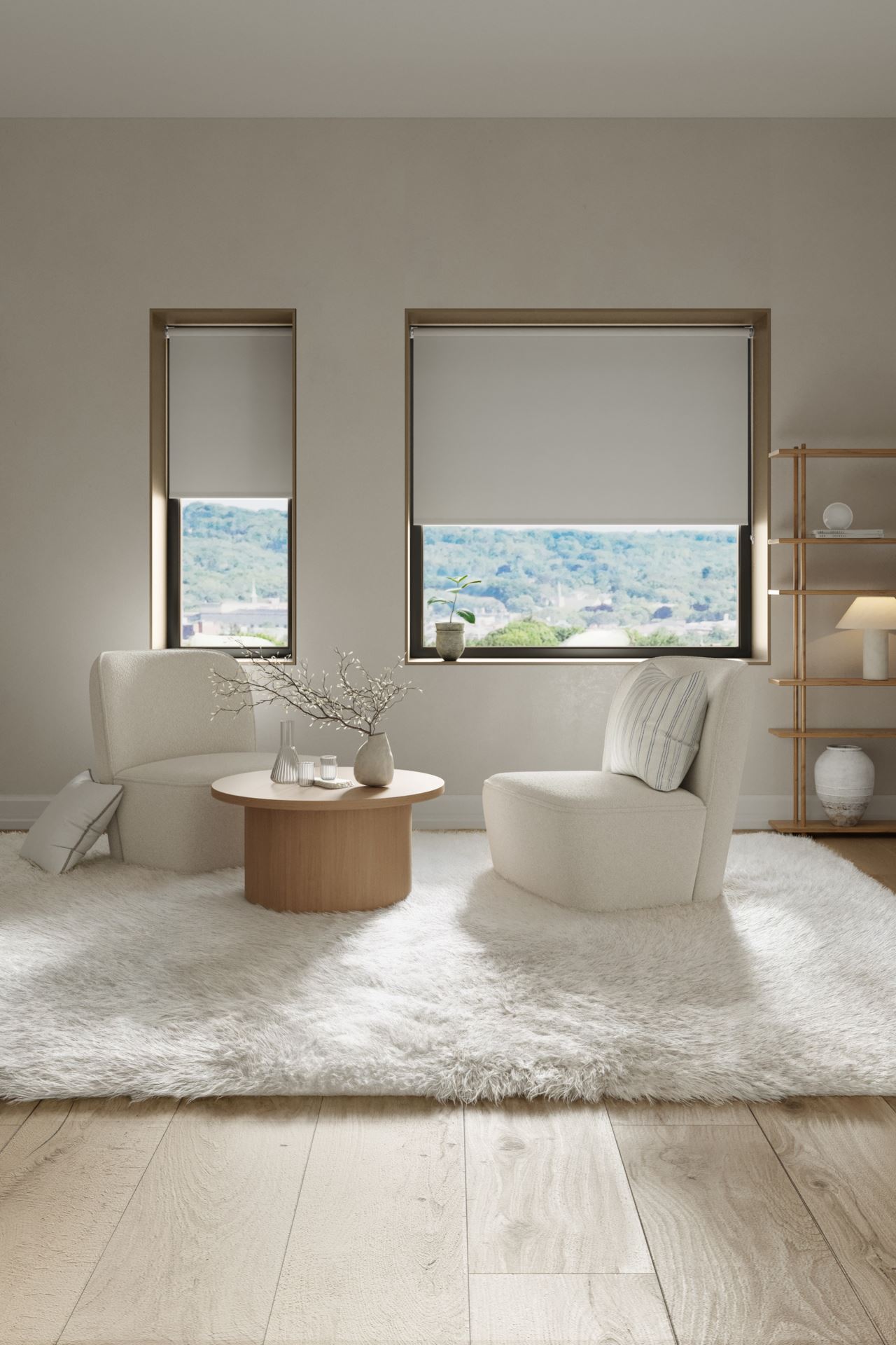 Pimentävä rullaverho luonnonvalkoinen - 3