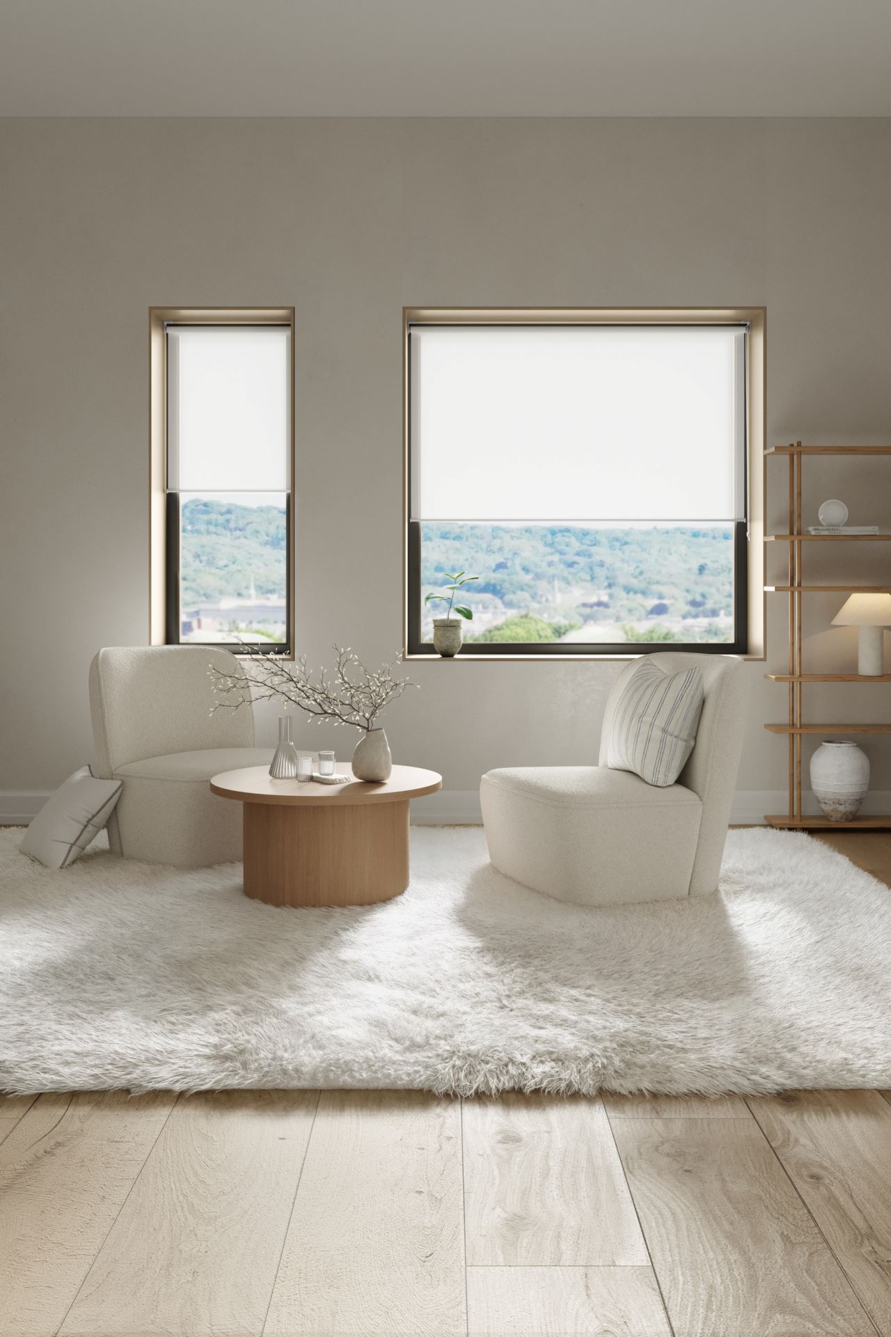 Läpikuultava rullaverho luonnonvalkoinen - 5