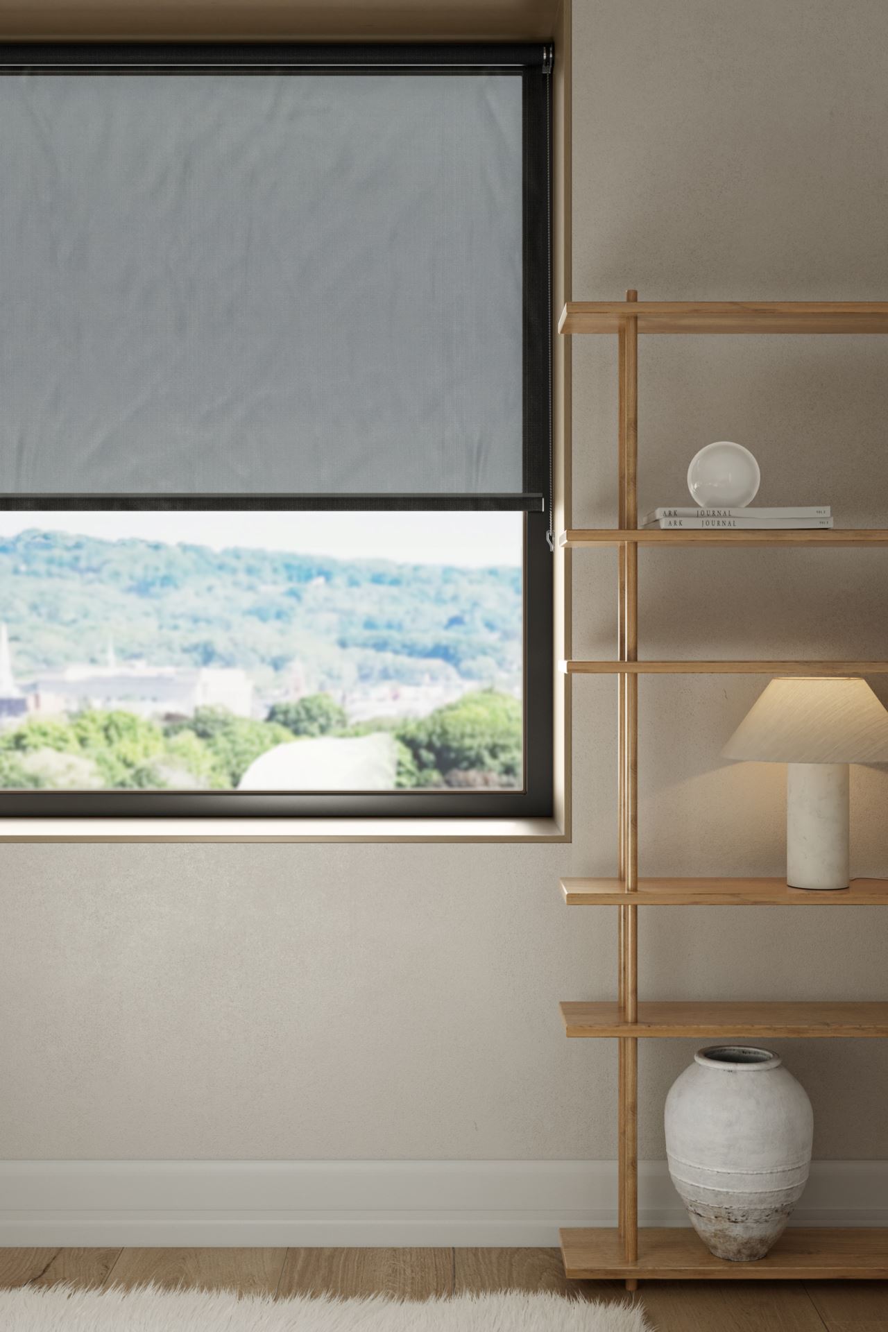 Screenrullaverho hiilenharmaa - 4