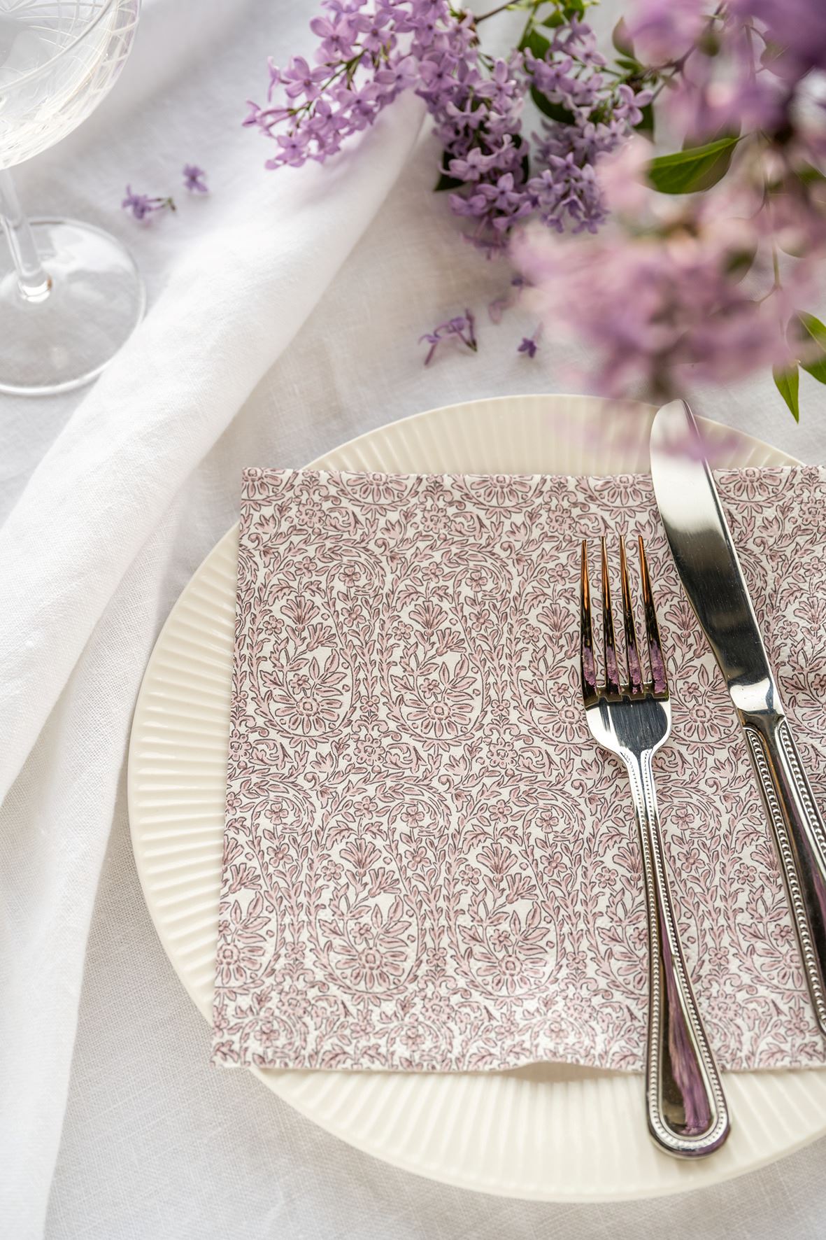 Ruokaservetit moniväri/roosa - 2