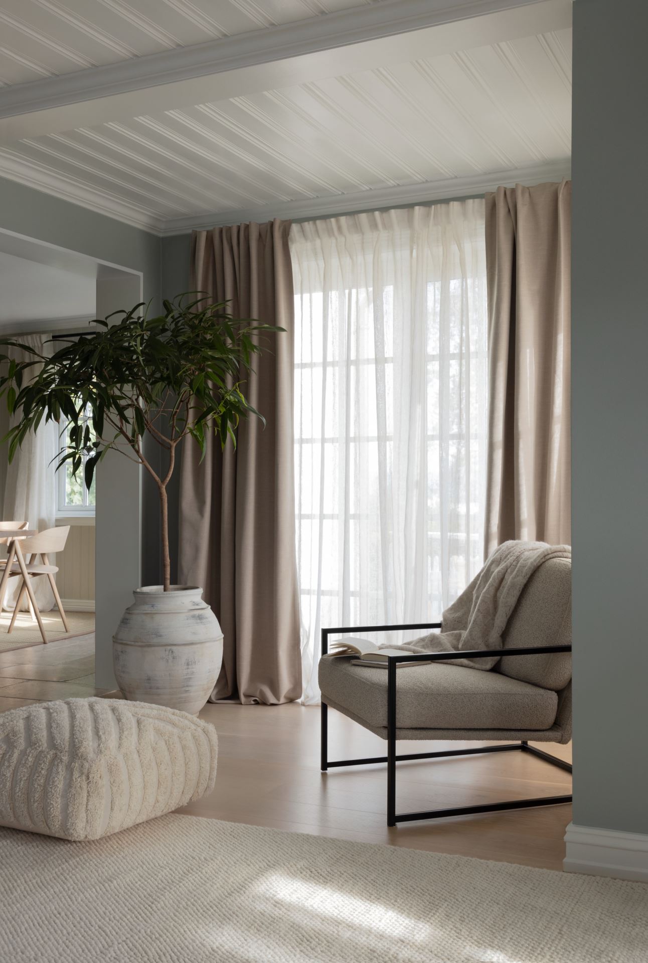 Erityisen leveä verho luonnonvalkoinen - 6