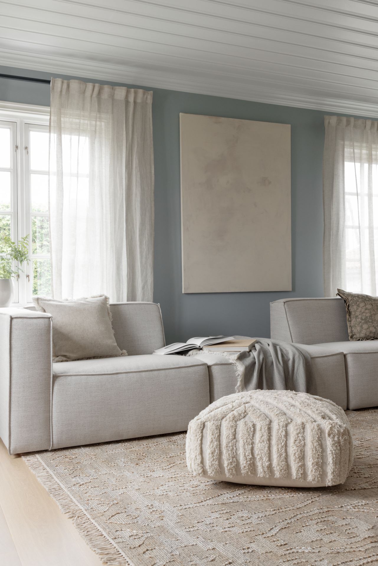 Moduulisohvaosa 1,5-istuttava käsinoja vasen luonnonväri - 6