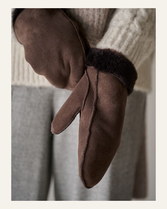 Nahkakäsineet tummanruskea - one size tummanruskea - 1