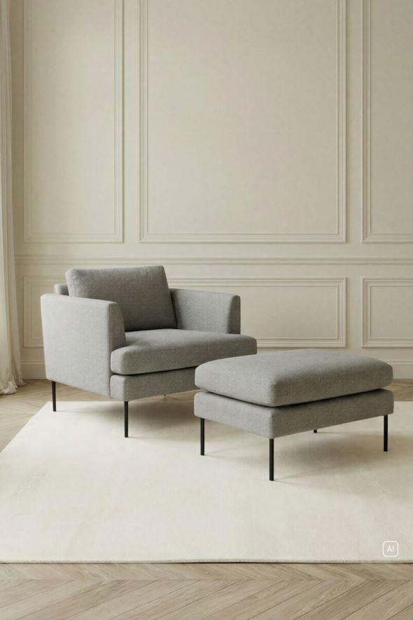 Lepotuoli vaaleanharmaa - 2