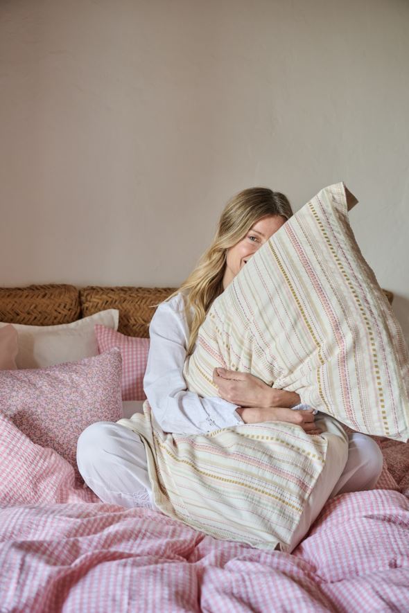 Pussilakanasetti kreppipuuvillaa roosa - 4