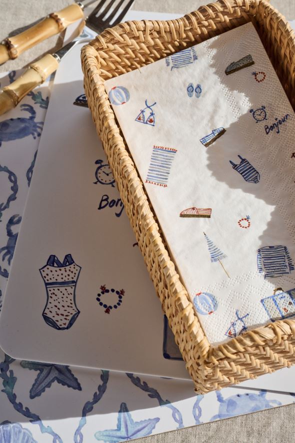 Ruokapaperiservetti moniväri/sininen - 2