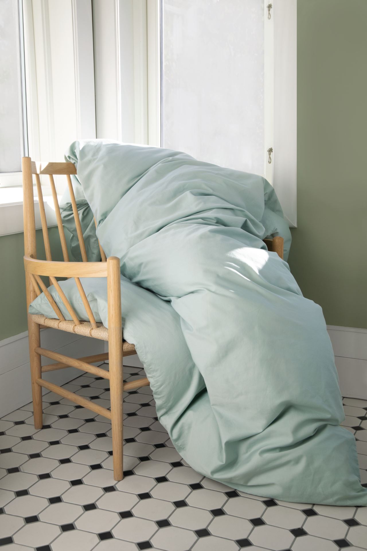 Pussilakanasetti satiinipuuvillaa vaaleanvihreä - 4