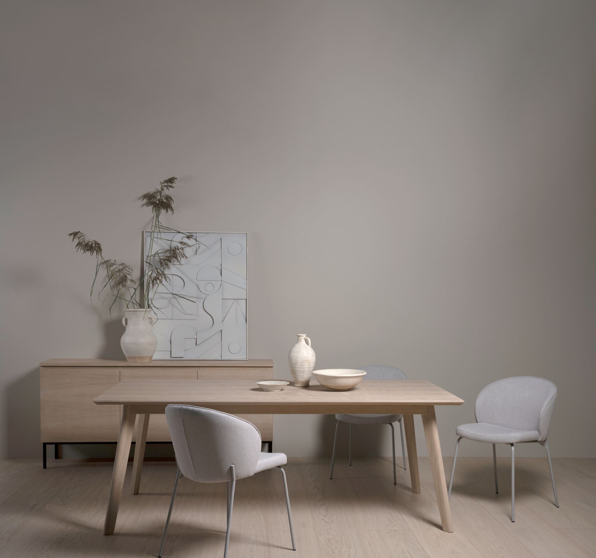 Ruokapöydän tuoli vaalean beige - 7