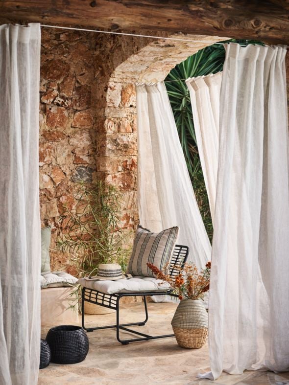 Pellavaverho valkoinen - 4